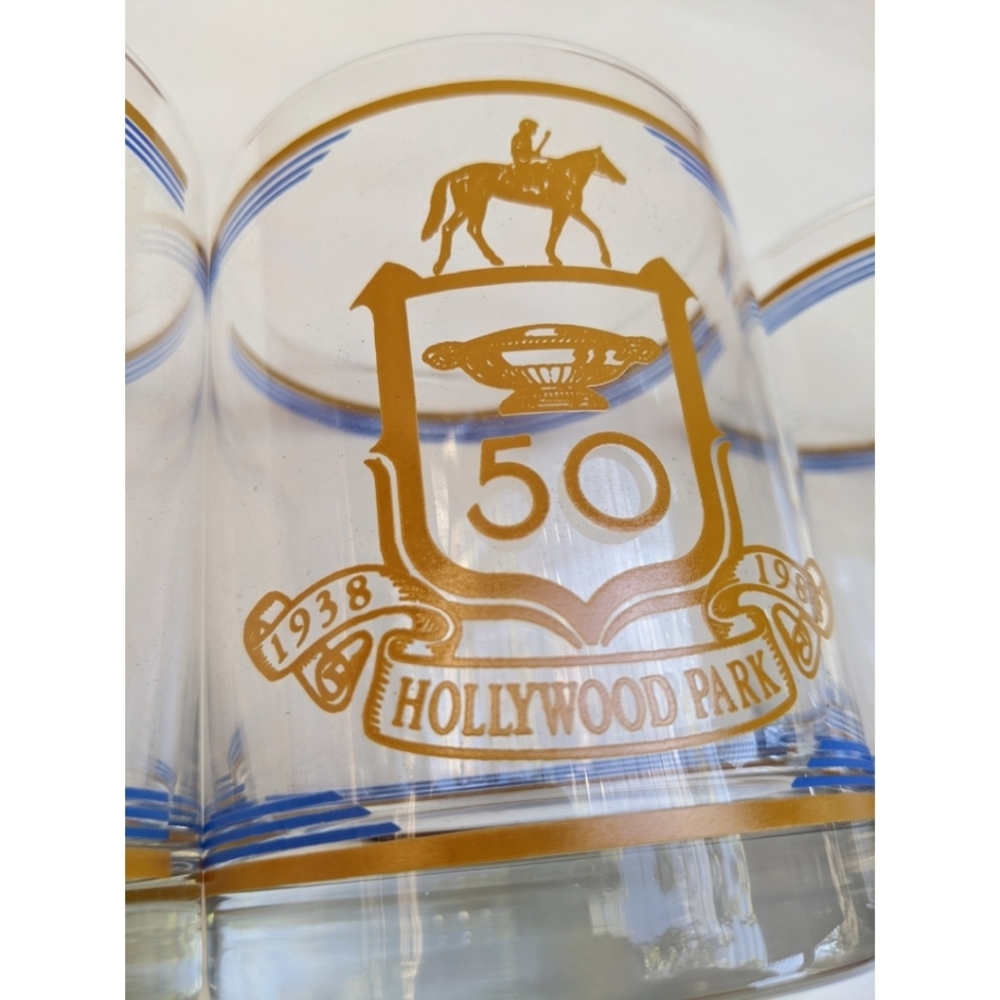 Vintage Hollywood Bowl 50th anniversary short cocktail tumbler set of 4
